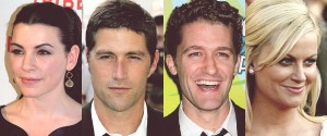 Julianna Margulies of "The Good Wife," Matthew Fox of "Lost," Matthew Morrison of "Glee," and Amy Poehler of "Parks and Recreation"