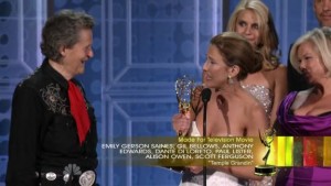 The real Temple Grandin (left) and the rest of the nominees for "Temple Grandin"